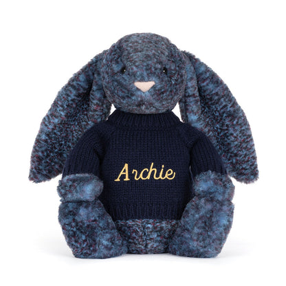 Hopscone Luxe Bunny with Personalized Navy Jumper