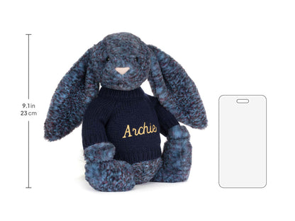 Hopscone Luxe Bunny with Personalized Navy Jumper